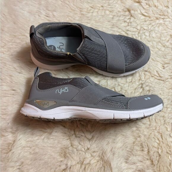 Ryka Gray Athletic Slip-On Shoes with Elastic Panels - Picture 1 of 7
